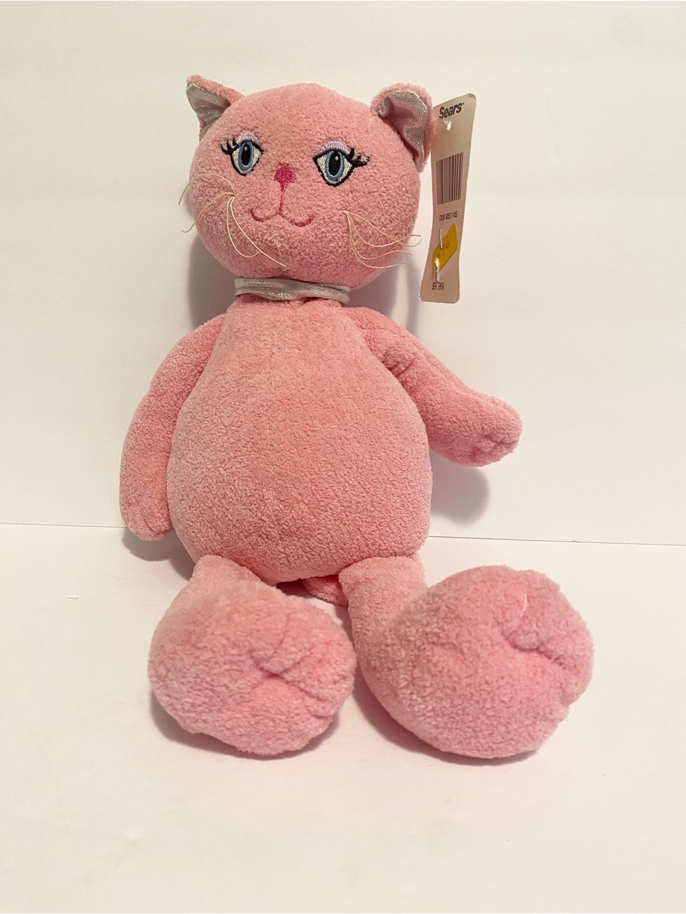 Sears Pink Kitty Cat Plush Floppy 12” Stuffed Animal Toy Vintage